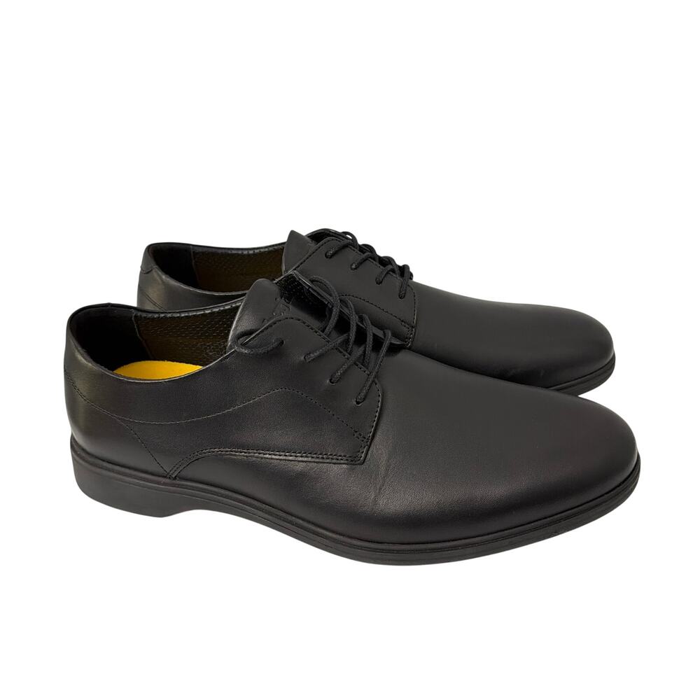 Amberjack The Original Dress Shoes Mens 10.5 Wide Obsidian Black Oxford Leather